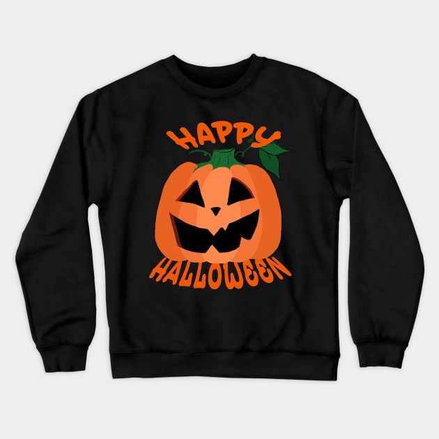 Happy Halloween Jack O' Lantern Crewneck Sweatshirt by KangarooZach41